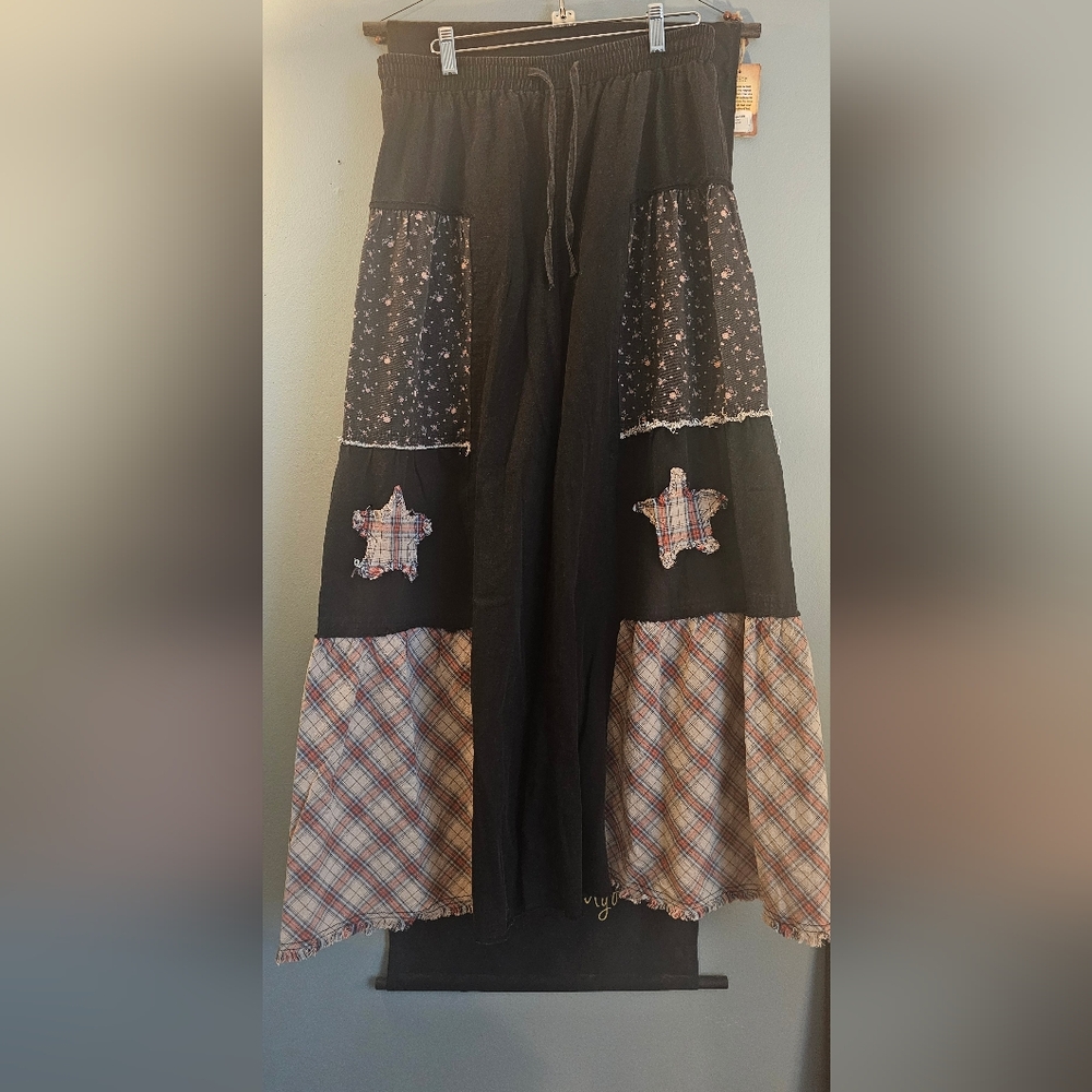 POL Drawstring Star Patch Contrast Wide Leg Pants New Size Medium - Picture 5 of 6